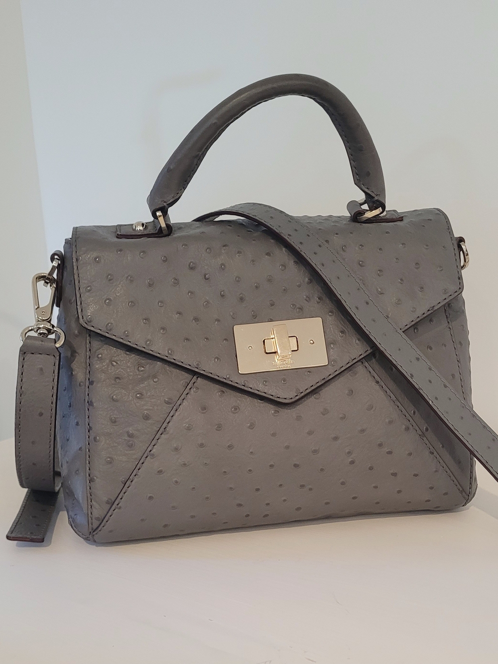 Kate Spade Street Nadide Ostrich Embossed Satchel $458 Retail